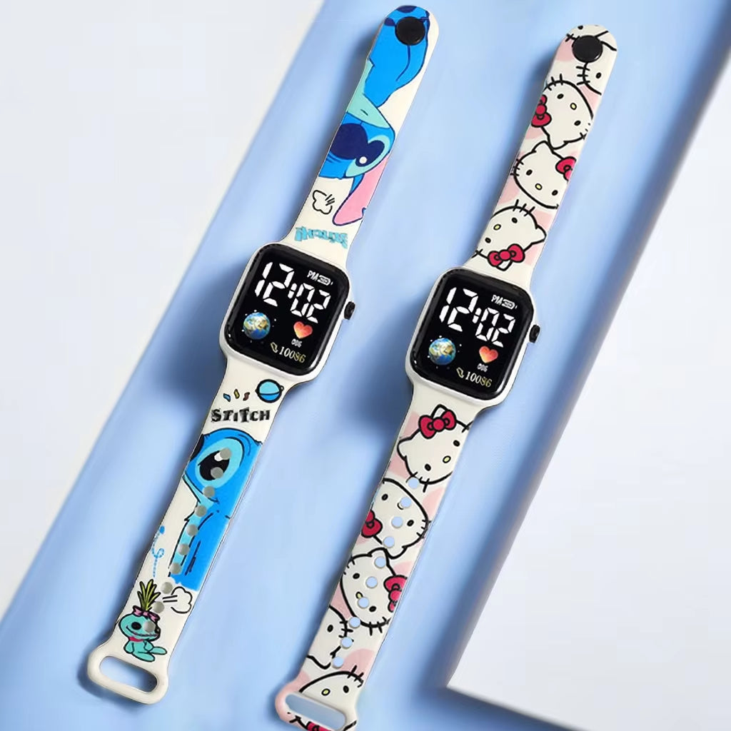 New Stitch Children’s Watch - Hello Kitty Digital Smart Watch for Kids, Women’s Wristwatch