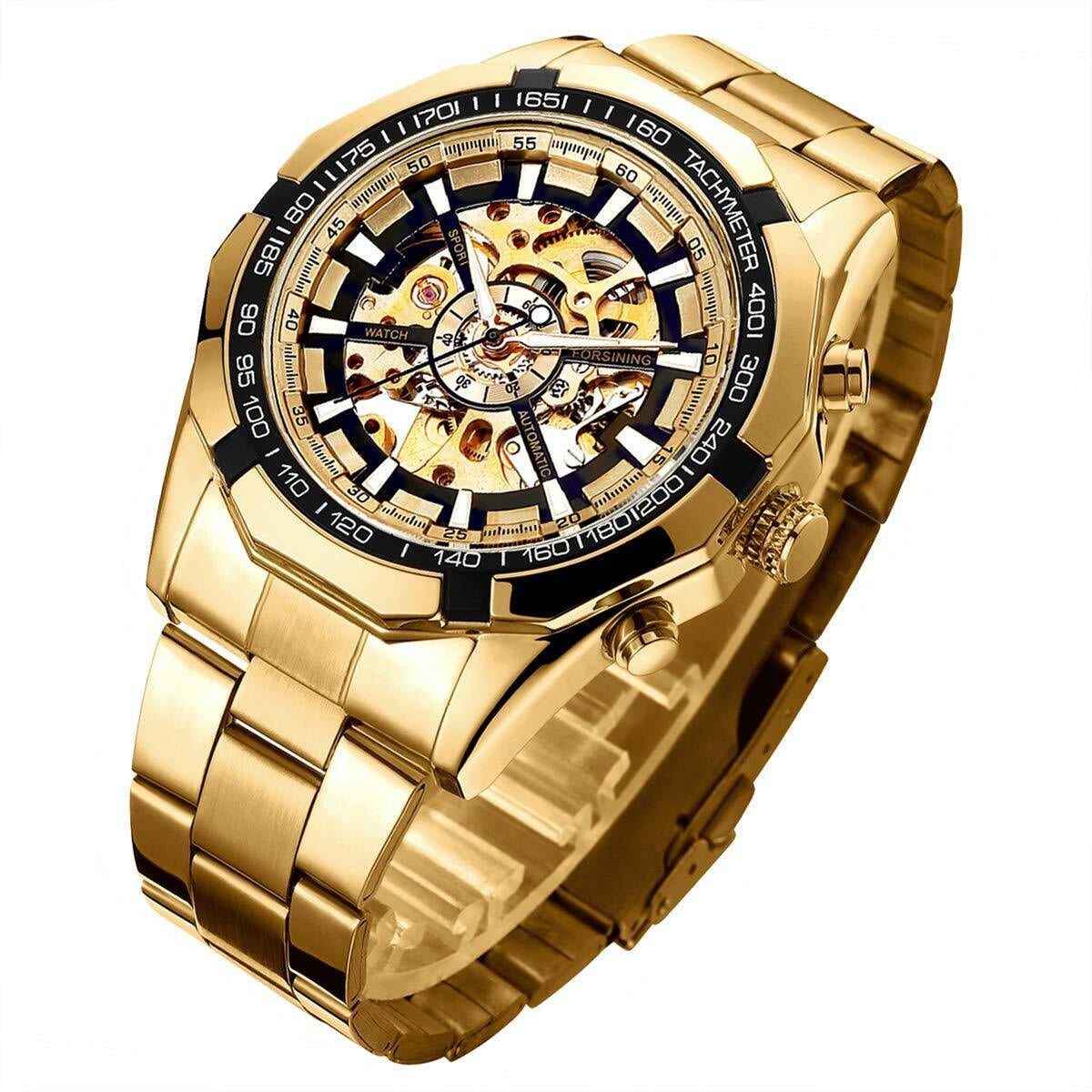 Men's Stainless Steel Automatic Mechanical Wristwatch – Luxury Design